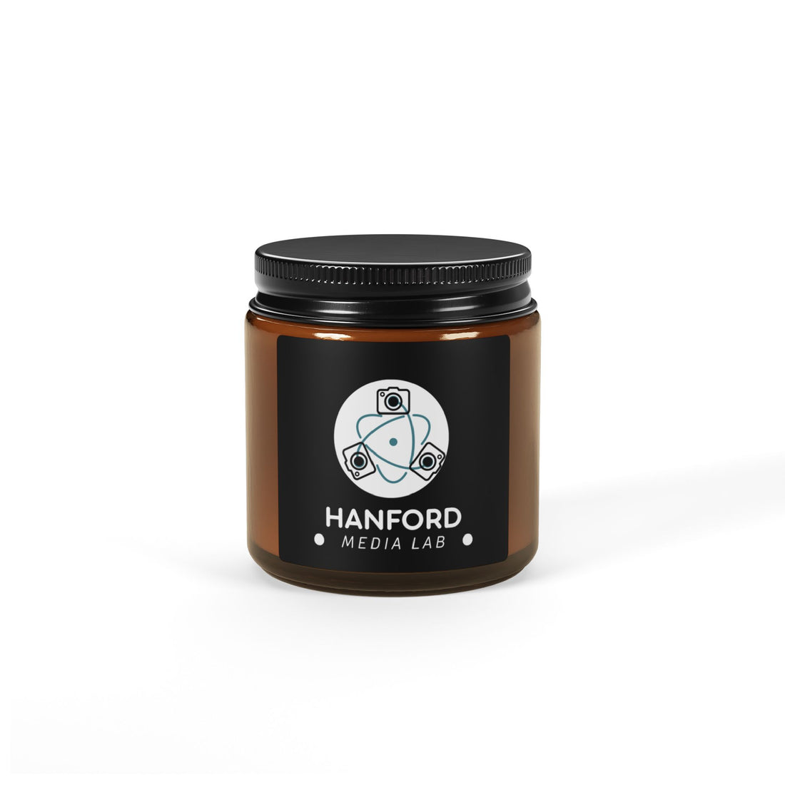 Hanford Media Lab Logo Candle Amber Jar | Scented Soy Candle