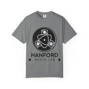 Hanford Media Lab Logo T-Shirt | Science Camera Atom Graphic