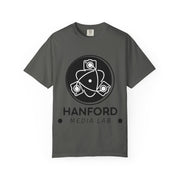 Hanford Media Lab Logo T-Shirt | Science Camera Atom Graphic