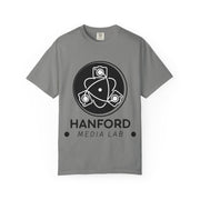 Hanford Media Lab Logo T-Shirt | Science Camera Atom Graphic
