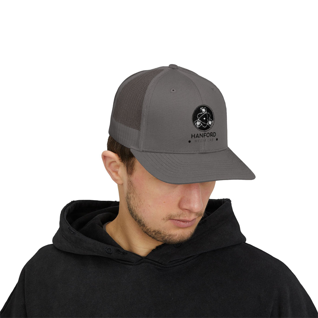 Hanford Logo Snapback Cap | Trucker Hat with Atom Emblem